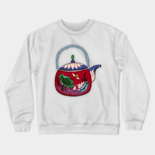 Minhwa: Carmine Teapot (Korean traditional/folk art) Crewneck Sweatshirt